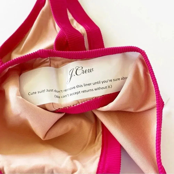 J Crew Ribbed trim hipster full coverage bikini bottom Wild Hibiscus Small NWT - Picture 2 of 4